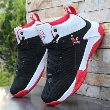 回力篮球鞋男士网面实战鞋子夏季皮面防水中帮球鞋学生防滑耐磨运动鞋