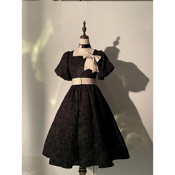 蓬蓬裙连衣裙成人泡泡袖连衣裙方领法式复古欧式宫廷洋装气质仙女蓬蓬