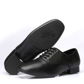 60男士摩登舞鞋舞蹈鞋软底跳交谊舞鞋广场拉丁舞鞋国标艾优 黑色/胶