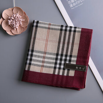 纯棉手帕男士纯白手绢diy扎染老式布料擦汗柔软吸水微次巴黎酒红43cm