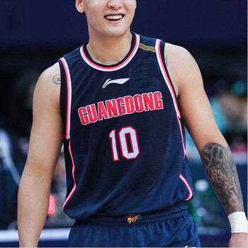 李宁cba球衣篮球服广东宏远11冠比赛上衣背心 443-2印10号赵睿 蓝 xxl