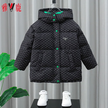 雅鹿男童羽绒服冬装新款中大童帅气小孩冬天衣服超厚新国标羽绒服潮