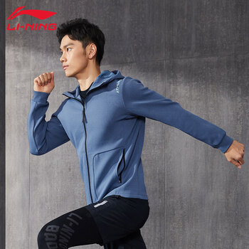 上衣石灰蓝s/165>李宁(li-ning)外套开衫卫衣男款春秋训练健身运动