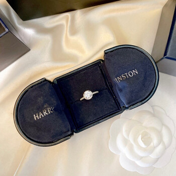 迪士尼hw高定版harrywinston海瑞温斯顿银一克拉belle钻戒婚戒戒指