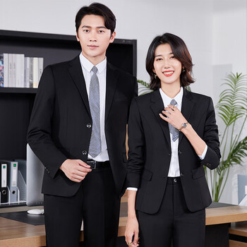 加肥加大码胖妹妹女士正装西装套装秋冬男女同款商务正装4s店工作服
