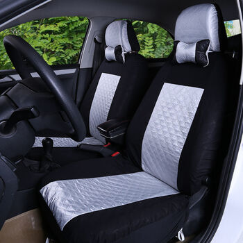 2l专用汽车座套四季全包布坐套 针织灰黑 前排2座