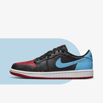 nike耐克airjordan1lowogaj1黑蓝红女子轻便低帮休闲板鞋cz077504640