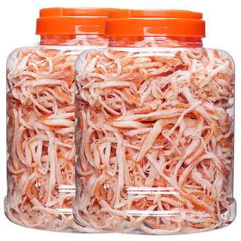 黄金即食手撒墨鱼丝罐装零食办公室休闲食品 大罐装鱿鱼丝250g*2凉揶