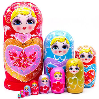 尚佳帮俄罗斯套娃100层6层10层经典 手绘喜娃网红精美玩具 椴木材质