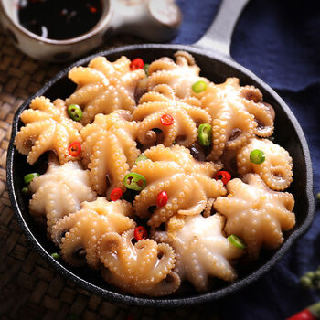 八爪鱼新鲜冷冻章鱼海鲜迷你爆头小章鱼 八爪鱼2斤