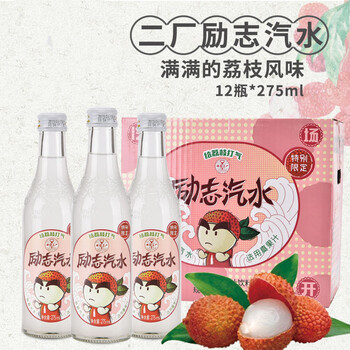 网红二厂汽水励志荔枝味碳酸饮料杨梅凤梨樱花桃花武汉口 6瓶桃花风味