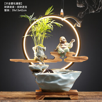 阡翌流水摆件茶几循环水客厅生财创意家居装饰办公室桌面开业礼品