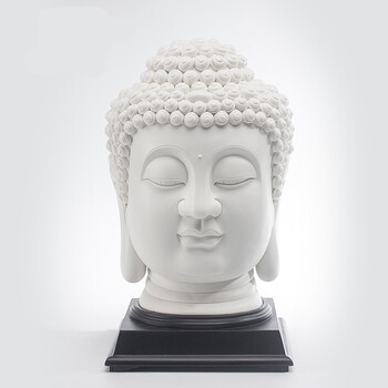 中式禅意佛头佛像摆件陶瓷大号佛首阿弥陀佛如来佛家居装饰工艺品