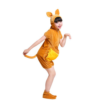 动物表演服幼儿园袋鼠演出服小动物小学舞台演出服 a款短袖袋鼠 100cm