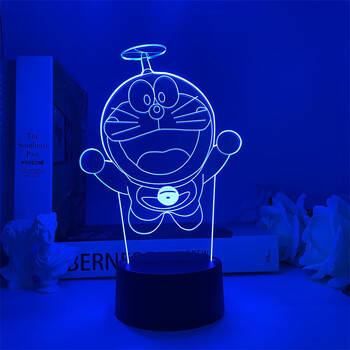 哆啦a梦公仔模型周边3d小夜灯叮当猫卡通摆件礼物usb七色夜灯 680 哆