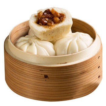 广式蜜汁叉烧包生肉包港式肉猪肉包早茶点心早餐 9个叉烧中包 9个生肉