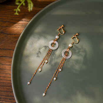 古装耳饰汉服流苏耳环配饰超仙耳夹无耳洞长款耳坠中国风饰品 古风