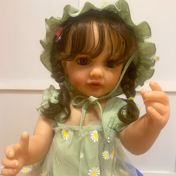 玩具儿童生日礼物软胶洋娃娃55cm可入水洗澡手工 小苹果 植入头发高彩