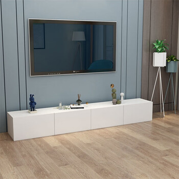 电视柜茶几组合房小户型简约客厅长条地柜经济型创意电视柜白色板材12