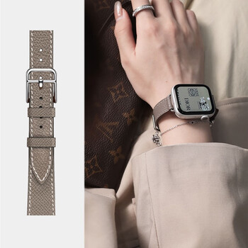 适用爱马仕款iwatch8/7/se/6/5/4苹果手表s8表带applewatch真皮单圈
