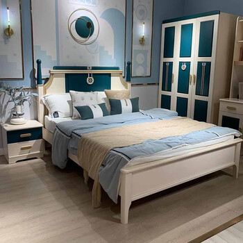 童友 儿童床实木单人床 橡木儿童床男孩卧室家具套装组合拼接床1.