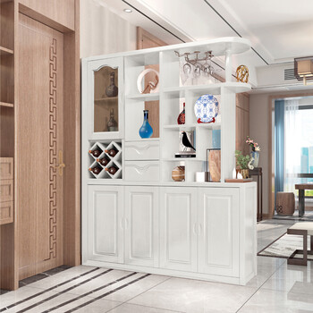 实木酒柜客厅屏风柜现代中式隔断柜家用门口间厅柜玄关柜双面柜 1.