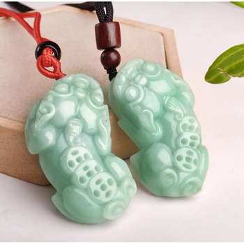 吊坠翠貔貅吊坠男女玉佩缅甸玉石吊坠一对皮丘貔恘挂件 三钱款貔貅一
