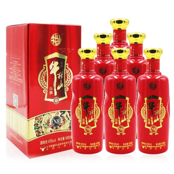 北京牛栏山白酒浓香型百年精品43度n8500ml6整箱