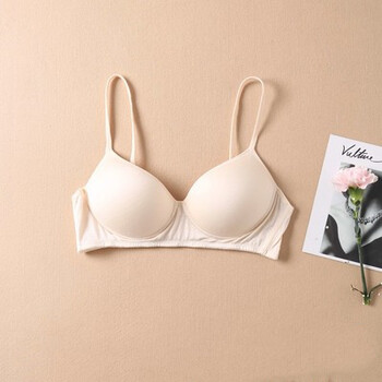 茹萱乐 真丝内衣女 夏季薄款无钢圈胸罩无痕桑蚕丝少女文胸 肉色 s