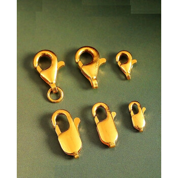 520礼物5g黄金足金999龙虾扣diy项链手链配件配饰黄金弹簧搭扣男女首