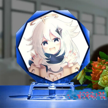 原神周边礼物朋友刻晴钟离魈凝光温迪水晶夜灯模型立牌手办摆件派蒙