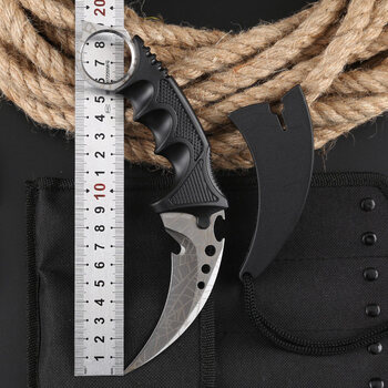 特战术户外小刀具防身用品荒野求生高硬度野外 蜘蛛银色