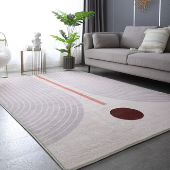 简约轻奢极简地毯客厅莫兰迪卧室ins风沙发侘寂风地毯 jl仿羊绒-时空1
