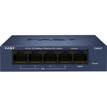 fast迅捷fs05cp-m百兆5口9口8口poe供电交换机无线ap摄像头供电 fs05