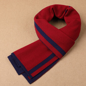 鄂尔多斯羊绒世家产官方店旗舰100cashmere纯羊绒红色格子围巾男女秋