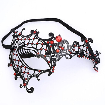 面具女古风 面具半边脸 古风金色金属镶钻化妆舞会生日派对面具 男女