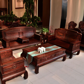 质木匠 红木家具印尼黑酸枝(学名:阔叶黄檀)新中式实木沙发组合客厅冬