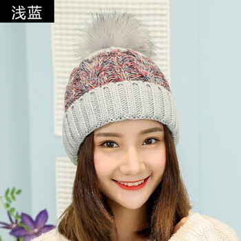 ` 京东精选㊣毛线帽冬季帽子女冬天韩版潮甜美时尚可爱毛球秋冬寨织
