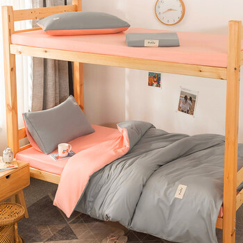 被罩女被套男寝室单人床用品夏浅蓝粉三件套12m宿舍床被套床单枕套