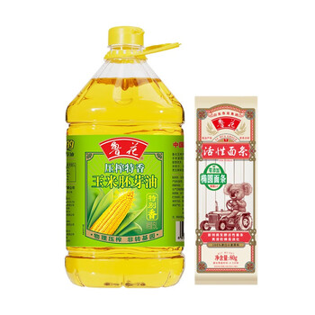 鲁花 压榨玉米胚芽油 非转基因 家用 食用油 玉米胚芽油4l 一人份面条