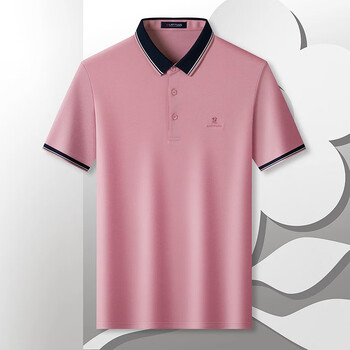 梦特娇(montagut)夏季男士短袖polo衫含桑蚕丝透气凉感珠地t恤 帆色