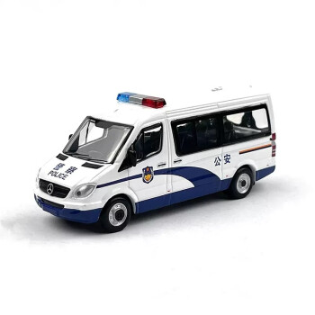 拓意微缩摄影1/64奔驰凌特警车模型玩具收藏摆件 奔驰凌特公安车