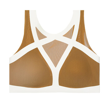 爱慕·chuang内衣女文胸v领无钢圈隐孔插杯撞色线条时尚设计感背心式