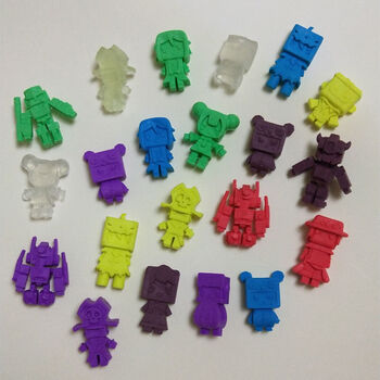 新款迷你世界橡皮公仔身份卡片变色卡通橡皮擦小学生儿童玩具 迷你