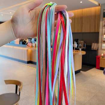 编发彩绳女童扎头彩色脏辫发绳辫子儿童彩带女头饰绑头绳丝带发带9