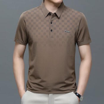 sportsday海澜之家旗下 冰感短袖t恤男夏季印花翻领薄款打底汗衫pol.