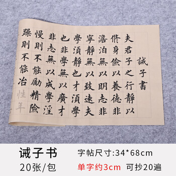中楷入门书法练字帖软笔心经毛笔套装初学毛笔字练习纸诫子书诸葛亮20