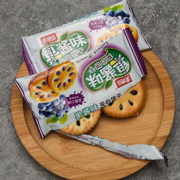 蓝莓味夹心饼干凤梨味金钟山零食散装饼干老牌子休闲点心整箱早餐蓝莓