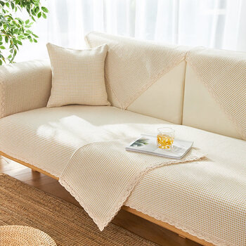 沙发垫四季通用布艺棉麻防滑坐垫新中式实木沙发套罩靠背亚麻 优意黄