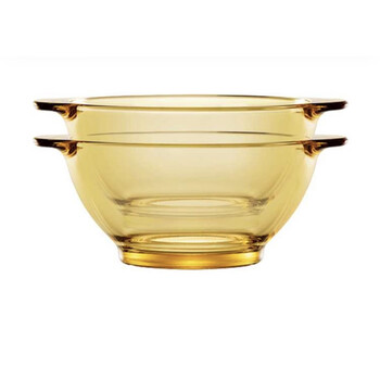 康宁碗碟套装家用玻璃饭碗耐高温汤碗沙拉碗面碗百丽餐具套装 双耳碗*